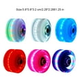 thumbnail image 4 of ziyahi Roues de Patinage Rondes à LED Quadruple Lumineuses Réduisant la Friction Accessoires de Patinage à Double Rangée pour Extérieur Rose/bleu, 4 of 7