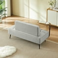 thumbnail image 6 of Jopath 54-Inch Modern 2-Seater Velvet Sofa with Backrest and 360° Rotating Side Table, Plush Cushions for Living Room Bedroom Apartment (Gray), 6 of 6