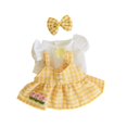 thumbnail image 1 of 3 piezas de ropa para muñecas pequeñas de 20 cm, trajes para muñecas de niña, falda de muñeca de peluche de moda, tocado de manga corta para muñecas Amarillo, 1 of 8