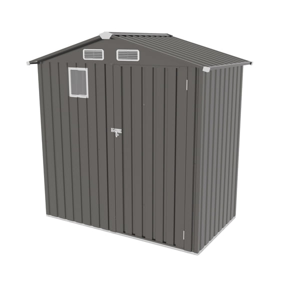 6x3.6 FT Metal Shed with Window - Watertight Peaked Roof & Lockable Door for Compact Outdoor Storage Solutions