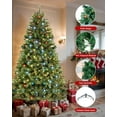 thumbnail image 4 of Prelit Christmas Tree, Artificial Holiday Xmas Tree 6ft 1400 Branch Tips, 9 Lighting Modes Multicolour 350 LED Lights, Multiple Decorative Accessories, Slim PVC Xmas Tree for Holiday Decor, 4 of 8