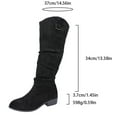thumbnail image 7 of Rokment Slouchy Knee High Boots for Women 2026 Winter Spring Fashion Suede Solid Pointed Toe Low Heel Wide Calf Long Tall Dress Boots Ladies Black Size 6.5, 7 of 7