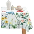 thumbnail image 2 of Floral Tablecloth Spring Summer Wild Flower Butterfly Tablecloths Rectangle 60x84inch Table Cloth Waterproof Wrinkle Resistant Table Cloth for Dining Holiday Parties,Indoor and Outdoor Dining, 2 of 5