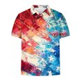 thumbnail image 4 of Men's Patriotic Polo Shirt Button Down Blouse Independence Day Tops USA Flag Printed Short Sleeve Blouses Collared Top Dressy Casual Tshirt Anti-Wrinkle&nbsp;Travel&nbsp;Polo&nbsp;Shirts, 4 of 5