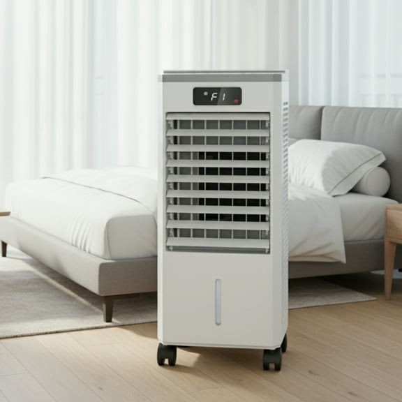 Garvee Small Evaporative Cooler, 1.84 Gal Indoor Cooler with Remote Control and 3 Speeds, White