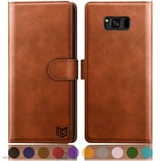 SUANPOT For Samsung Galaxy S8 Wallet Case with RFID Blocking Credit Card Holder,Light Brown