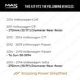 thumbnail image 4 of MAX Advanced Brakes - Rear Brake Kit For 2010-2014 VW Jetta (10.71" Dia Rear Rotor) | Carbon Ceramic Brake and Rotor Kit | Daily Performance Drilled Slotted Brake Rotors, 4 of 10