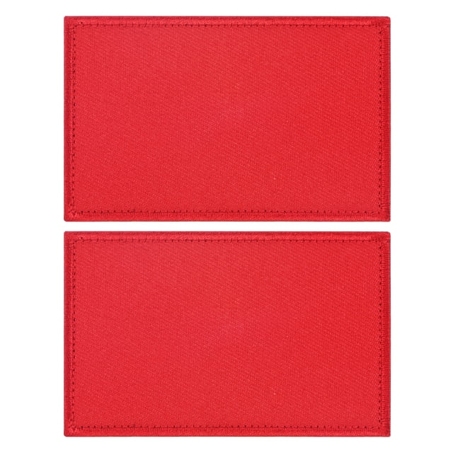 Uxcell 2-Pack Parche en Blanco de Bandera Roja Sólida, Parches Bordados Rectangulares de 3.1" x 2" Color Puro para DIY Ropa