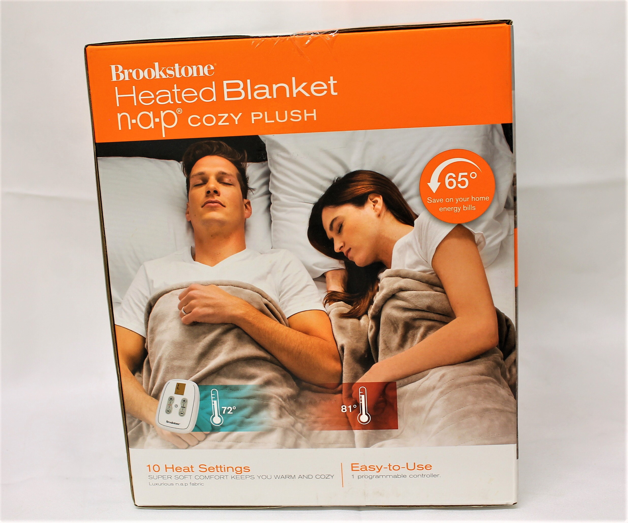 Brookstone N-A-P Cozy Plush Heated Blanket (Twin) (Light Gray) - Walmart.com