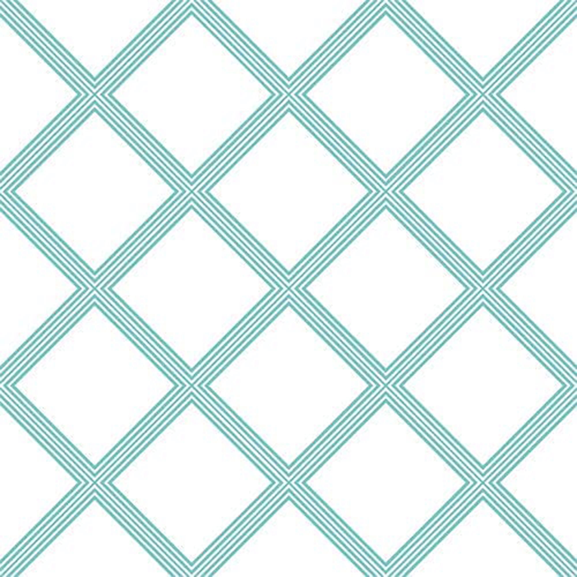 PinPix 36 x 24 Inch Decorative Canvas Bulletin Board, Aqua Diamond Pattern