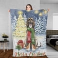 thumbnail image 3 of Merry Christmas Afghan Hound Snowy Winter with Gifts Tree Decorations Cozy Fleece Blanket Dog Lover Warm Soft Throw Blanket - 12020, 3 of 5
