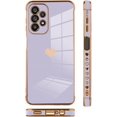 thumbnail image 4 of for Samsung Galaxy A23 5G Case Love Heart Plating Electroplate Luxury Elegant Case Camera Protector Soft TPU Shockproof Protective Corner Back Cover Galaxy A23 5G Case -Purple, 4 of 10