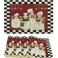 thumbnail image 2 of Fat Chef Kitchen Placemats Set of 4 for Dining Table, Rustic Farmhouse Chef Rectangle 12x18 Inch Cotton Linen Placemat, Washable Table Mat for Kitchen Decoration (18" L x 12" W), 2 of 6