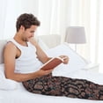 thumbnail image 4 of Yiaed Retro Floral Print Men's Lounge Pants, Loose PJ Bottoms, Long Pajama Pants for Men-Medium, 4 of 5