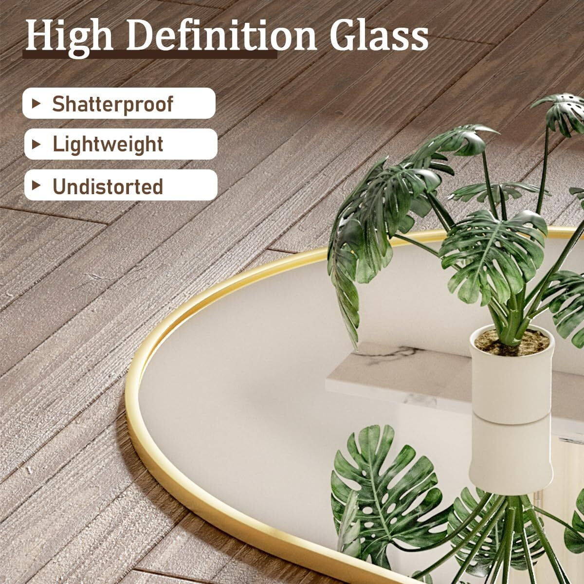 Anyrose 64.2"x21" Arched Full-length Mirror Free-standing Floor Mirror