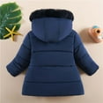 thumbnail image 4 of LFEOOST Girl's Winter Coats Full Zip Up Puffer Jackets Long Sleeve Hooded Fleece Coats Casual Shackets Soft Cozy Outwear (Dark Blue, 100/XL/18 Months), 4 of 4