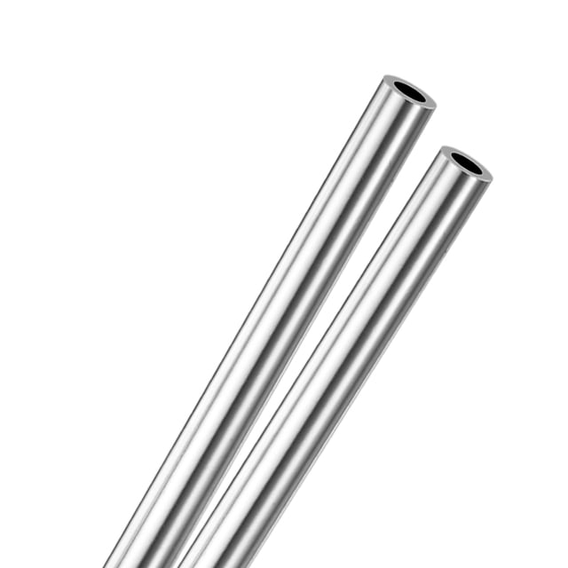 Tubo de acero inoxidable 304 de 300 mm en paquete de 2, tubo de acero inoxidable sin costura de 10 mm ID 14 mm OD para construcción/mecanizado/manualidades