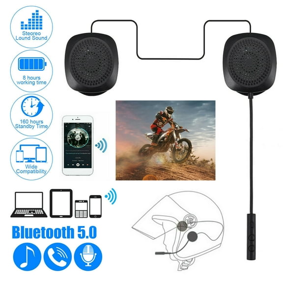 Wireless BT Motorcycle Headset, Geva Motorcycle Wireless BT Headset for Helmet Motorcycle, Automatic Answer, 8 Hours Playing Time High Sound Quality System