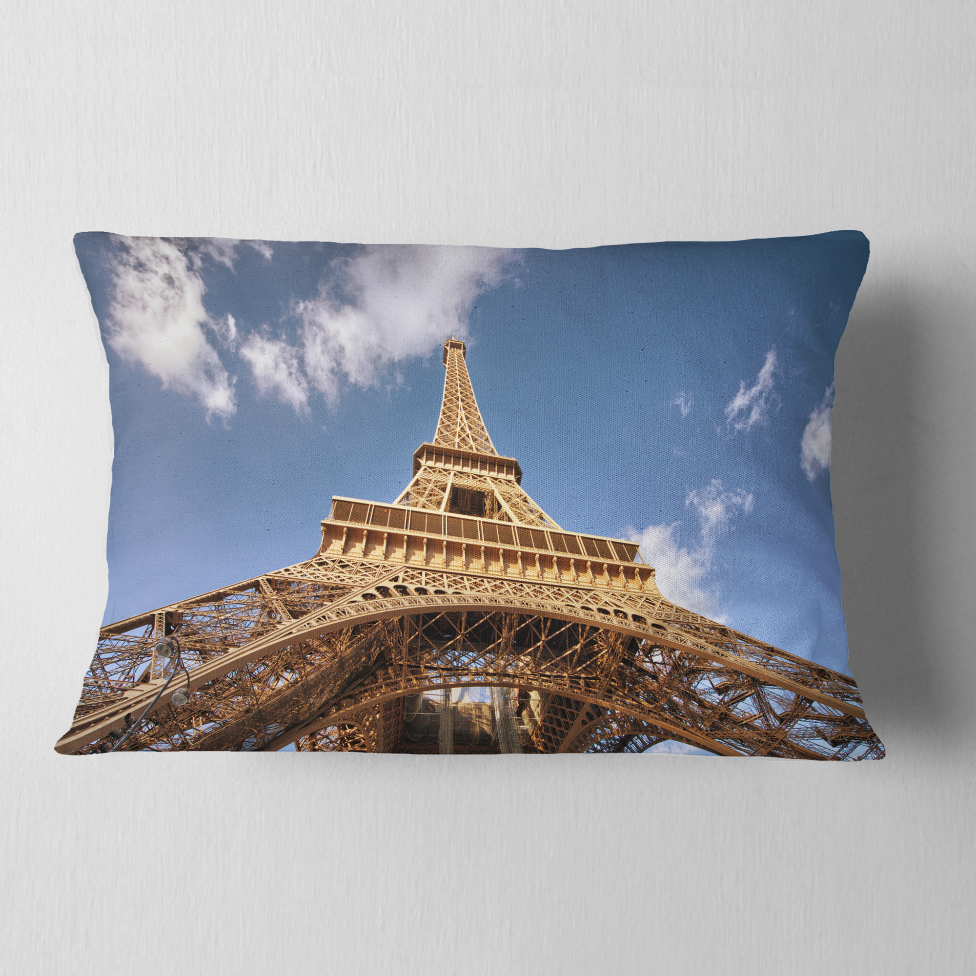 Designart 12" x 20" Blue Polyester Throw Pillow