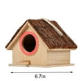 thumbnail image 2 of Weatherproof Bird Feeder House, Hummingbird Feeders Houses Outdoor, Fall Decorations Outside, Garden Yard Decor Home Decor, Large Wood Bird Feeders(Red Hole), 2 of 3