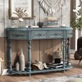 thumbnail image 2 of Modern Console Table In Living Room, 4 Drawers 1 Shelf, Antique Blue, And Solid Wood Blue Table, Spacious Storage With & Room Essential,, 2 of 6
