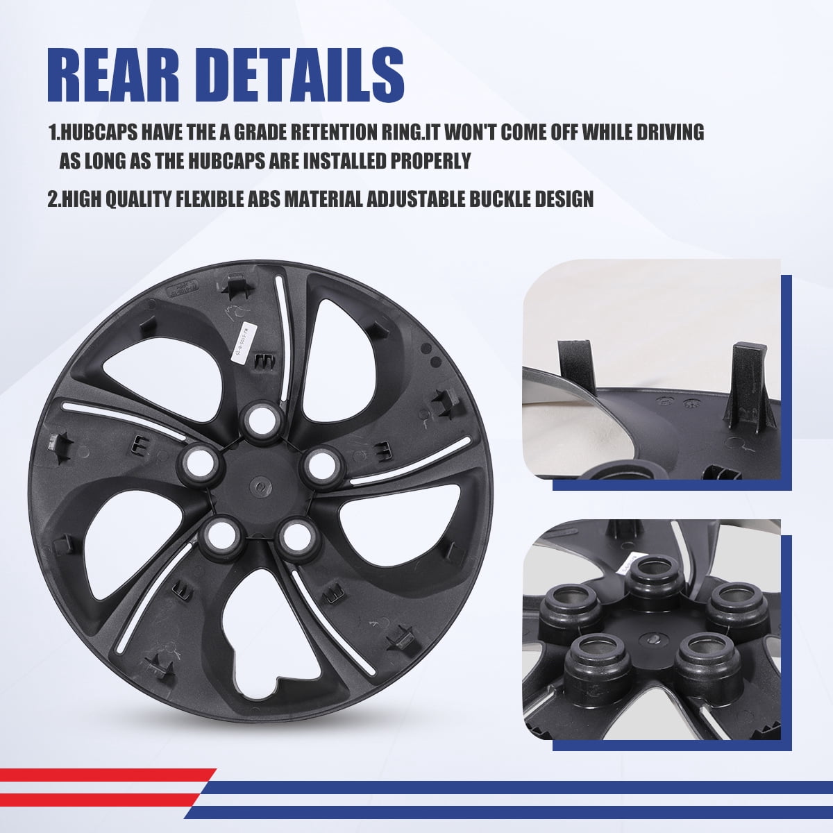 15" Set of 4 Hubcaps Wheel Rims Cover for 2013-2015 Honda Civic Sedan,2013 Honda Civic Coupe,Compatible With Steel Wheels Bolt on Installation(Lacquer)