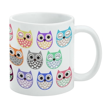 Mara Stoneware Mug - 16 Oz Owls On Branch Ceramic Cup, Microwave & Dishwasher Safe, Hand-Finished
