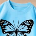 thumbnail image 4 of Babcutegg Girls' Printed Short Sleeve Crew Neck T-Shirt For Everyday Comfort And Stylish Layering Light Blue Size 3, 4 of 5