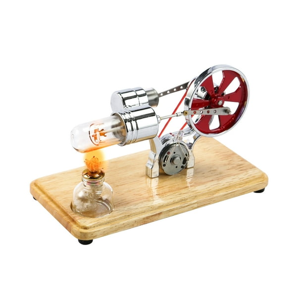 Mini motor Stirling de aire caliente, modelo de motor, generador de energía eléctrica LED colorido, TOMSHOO Modelo del motor