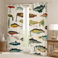 thumbnail image 2 of Manfei Fishing Bass Fish Curtains Pack of 2 (42x84 Each) for Kids, Farmhouse Fishhook Curtains Blackout, Retro Lodge Cabin Bedroom Curtains, Living Room Curtains Decor, 2 of 6