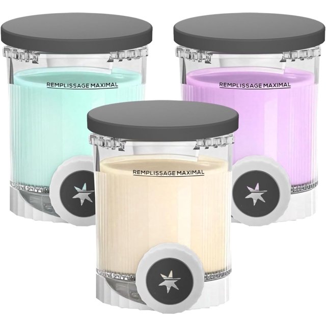 Swirl CREAMi Pint Containers and Lids, Compatible with NC700 NC701 Series Ninja Swirl Ice Cream & Soft Serve Makers, BPA-Free & Dishwasher Safe, XSK7PNTLD2, 3 Pack (Grey)