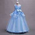 thumbnail image 6 of Fgnfyis Toddler Girl Dresses Tutu Long Gown Wedding Pageant Performance Embroidered Formal Flower Girl Dress Blue 11-12 Years, 6 of 7