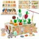 thumbnail image 1 of Juguetes de madera Montessori Quezona 9 en 1 para niños de 1 a 4 años, 1 of 9