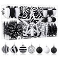 thumbnail image 1 of Set de adornos de bolas navideñas ShareConn 106 piezas en blanco y negro, 1 of 6