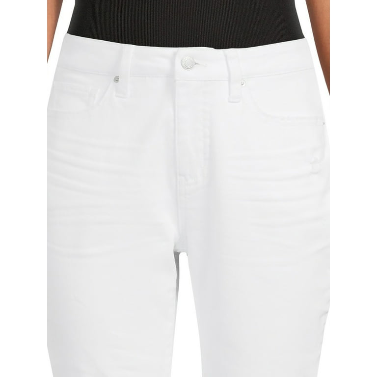 Denim & Co. Women's Pants Sz M Tall Comfy Knit Air Straight Crop White  A606715