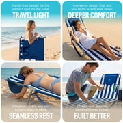 Ostrich Chaise Lounge, Facedown Beach Camping Pool Tanning Chair, Stripe