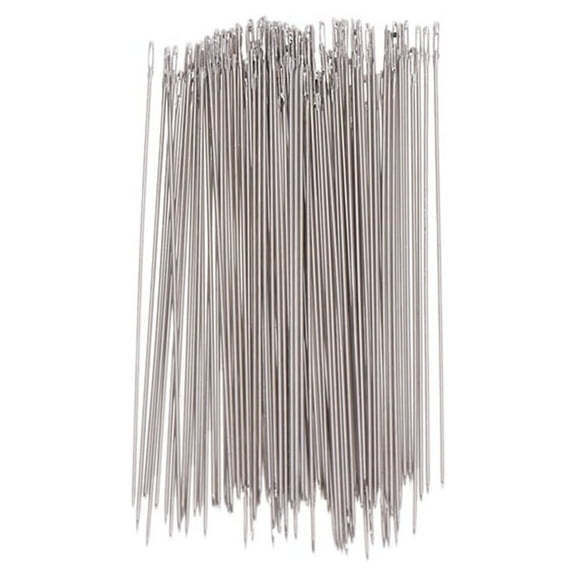 HPDDIN Metal Beading Needles, 0.45x48mm, Silver, 100 Count, New, for Jewelry Making and Stringing