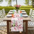 thumbnail image 4 of Table Runners 70 Inches Long Dress Scarves, Happy Easter Farmhouse Coffee/Dining/Kitchen Table Decor, Holiday Table Runner, Pink Spring Gnomes Eggs Flower Branch Rabbit 13x70 Inch, 4 of 9