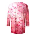 thumbnail image 5 of Joau Valentine's Day 3/4 Length Sleeve Womens Tops Crew Neck Loose Casual Blouses Heart Print Tunic Tops Graphic Tees Shirts Gifts for Women, 5 of 5