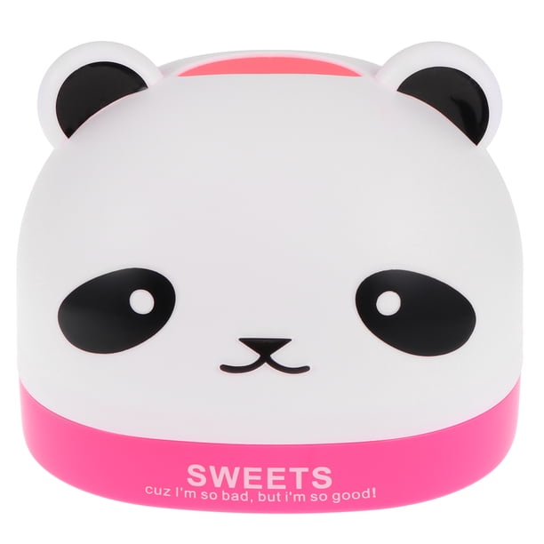 Caja de pañuelos de escritorio para el hogar, con diseño de panda de dibujos animados, creativa, para rollos de papel, para el hogar (rosa)