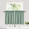 thumbnail image 1 of GlowSol 30"W x 36"L Cafe Curtains Water Resistant Light Filtering Short Tier Curtain for Kitchen Bathroom, Sage Green, 2 Panels, 1 of 7