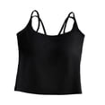 thumbnail image 4 of Noric Women Sleeveless Camisole Tops Built in Padded Bra Spaghetti Straps Criss Cross Back Hollow Out Casual Summer Tank Tops, 4 of 8