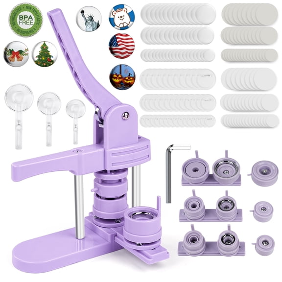 3 in 1 DIY Pin Button Maker Machine 25/32/58mm Badge Press Machine with 300pcs Button Parts