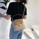 thumbnail image 3 of Bolsa Straw Weave Women Bucket Handbags Summer Beach Bolsos de hombro (marrón claro) JShteea Para Estrenar, 3 of 9