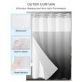 thumbnail image 2 of No Hook Black Ombre Shower Curtain with Snap in Liner Set, Farmhouse Gradient Modern Abstract Art Waterproof Fabric Bathroom Curtains with See Through Top Window, Hotel Style Small 36 x 72 Inch, 2 of 7