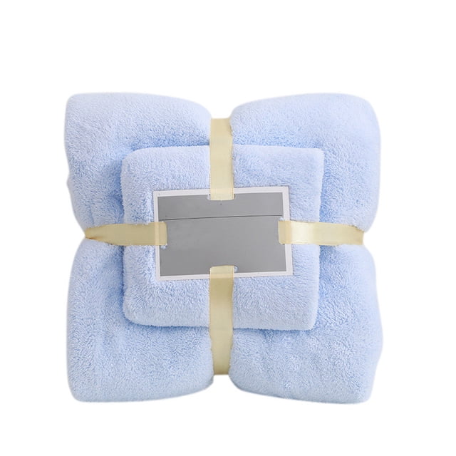 Two-In- Coral Bath Towel Set Soft High-Density Absorbent Home Textiles