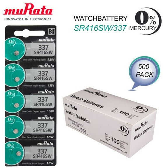 500X Murata 337 Battery Silver Oxide Watch Button Low Drain 1.55V SR416SW New