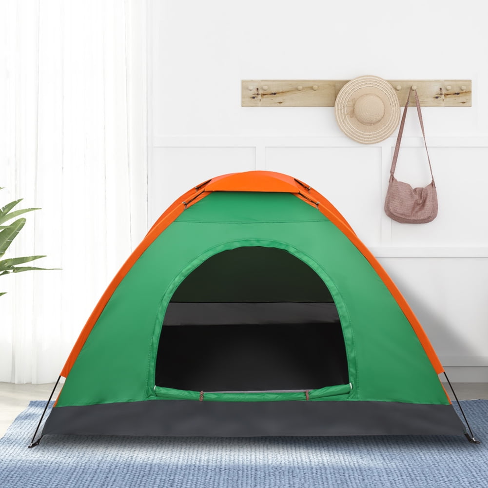 Kadyn Camping Cot Tent, Foldable Elevated Tent Set,2-Person Waterproof Camping Dome Tent for Outdoor Hiking Survival Orange & Green