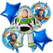 5 PCS Toy Story Balloons Buzz Lightyear Balloon Birthday Party Balloon Woody Balloon
