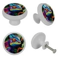 thumbnail image 4 of Chameleon Fluorescent Glow-in-the-Dark Drawer Pulls: 4-Pack Round Knobs with Screws - Ideal for Cabinets, Wardrobes, and Dressers - Unique Furniture Decor - Enhance with Door Knobs, 4 of 6